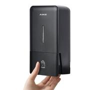 AIKE AK1006 Dispensador De Jabón Pared, 800 ml Dispensador de Jabón Manual de Plástico, Dispensador de Jabón Líquido para Manos Comercial, Negro Mate