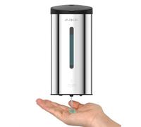 AIKE AK1205E Dispensador Automático de Jabón de Montaje en Pared, Gran Capacidad en Acero Inoxidable para Comedor y Baño