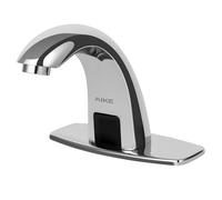 AIKE AK7500 Grifo Sin Contacto para Baño, Grifo Automático con Sensor de Un Solo Agujero con Placa de Cubierta para Baños Comerciales, Cromo