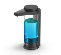 AIKE Dispensador de Jabón Automático 500 ml, Montaje en Pared o Sobremesa, con Salida de Líquido Ajustable, Dispensador de Jabón Recargable por USB Negro