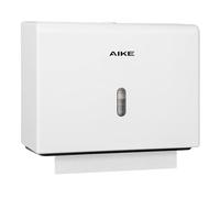 AIKE Dispensador Papel Secamano Pared Uso Comercial, 200+ Hojas para Pliegue Z y Toallas Multifold 25.4x7.8 cm, Dispensador de Papel de Manos AK5102, Blanco
