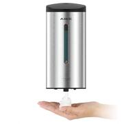 AIKE FoamCore Dispensador de Jabón Espuma Automático, de Pared para Uso Comercial, 750ML Acero Inoxidable para Jabón de Manos Espumoso (Acero Inoxidable Cepillado)