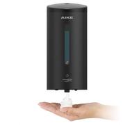 AIKE FoamCore Dispensador de Jabón Espuma Automático, de Pared para Uso Comercial, 750ML Acero Inoxidable para Jabón de Manos Espumoso (Acero Inoxidable Negro)