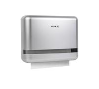 AIKE PageTurner Dispensador de Toallas de Papel de Pared, 200+ Hojas, Apertura Lateral para Hogar & Comercio, Compatible con Papel H2 Plegado Z (<9cm Ancho), AK5151 Plata