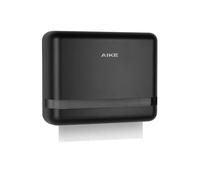 AIKE PageTurner Dispensador de Toallas de Papel de Pared, 200+ Hojas, Apertura Lateral para Hogar & Comercio, Compatible con Papel H2 Plegado Z (<9cm Ancho), AK5151 Negro