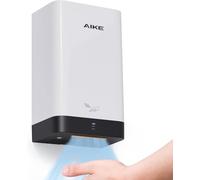 AIKE Secamanos Ultra Compacto para Baño, Más Pequeño Que Hoja A4, Reemplazo Toallas de Papel, 900W 220V, Alta Velocidad, ABS Duradero, Blanco AK2822