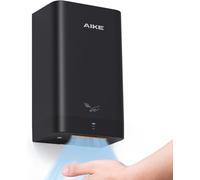 AIKE Secamanos Ultra Compacto para Baño, Más Pequeño Que Hoja A4, Reemplazo Toallas de Papel, 900W 220V, Alta Velocidad, ABS Duradero, Negro AK2822