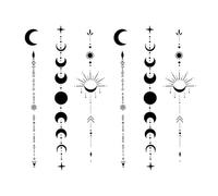 Aikeis Pack de 2 tatuajes temporales semipermanentes extragrandes, resistentes al agua, realistas, sin pegamento, no reflectantes, duran de 1 a 2 semanas