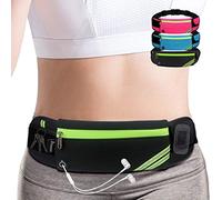 AIKENDO Riñonera para Correr, riñonera de Entrenamiento, cinturón de Bolsillo para Correr sin Rebote, Soporte para teléfono Celular para Dinero de Viaje, Accesorios para Correr, Negro -, Talla única