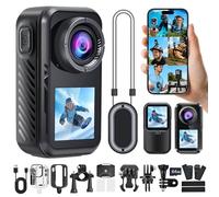 AIKER Camara Deportiva 4k 60fps,Versión Profesional Body CAM WiFi 130°,Resistente Al Agua hasta 30 Metros Y Estabilización Electrónica De Imagen,Imagen De Alta Definición,Accesorios Multifuncionales