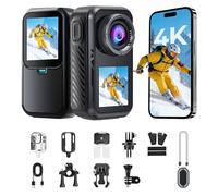 AIKER Dashcam Moto 4k/5k Wifi,Versión Profesional Camara Deportiva150°Camara Moto,Impermeable 30m/EIS/Imagen Clara,Body cam Accesorios Multifuncionales Per Bicicletas/Motocicletas/Mascotas/Viajes/Vlog