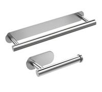 AIKER Toalleros De Baño Sin Taladro,Portarrollos Papel Higienico Acero Inoxidable SUS304 Accesorios Baño,Engrosado Y Audaz,No Requiere Perforación Fuerte Adherencia Impermeable Y A Prueba De Óxido