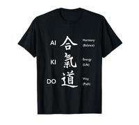 Aikido Artes Marciales Japonés Kanji Armonía Energía Camino Camiseta