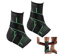 Ailah - Férula de tobillo (2 unidades, izquierda y derecha, soporte para tobillo ajustable, compresión y estabilización deportiva, alivio de esguince tendinitis, manga transpirable, unisex para hombre