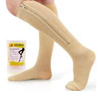 Ailaka Calcetines de compresión con cremallera de 15 a 20 mmHg para mujeres y hombres, medias médicas graduadas para varices, ideales para atletismo, correr, viajes en vuelo, apoyo, edema, embarazo,