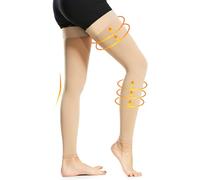 Ailaka Medias de compresión médicas para mujeres y hombres, hasta el muslo, sin pies, 20-30 mmHg, calcetines de compresión graduados con banda de silicona para venas varicosas, edema, postcirugía