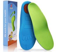 Ailaka Plantillas ortopédicas atléticas elásticas que absorben los golpes, cómodas plantillas de gel con soporte de arco para niños, color verde, junior 33-37