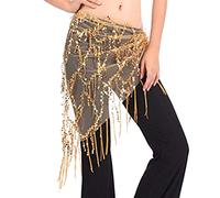 Ailan Belly Dance Hip Bufanda Decoraciones Accesor Bellydance Cadena de Cintura Dancing Traje Belleza Cintura Rendimiento, Amarillo