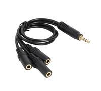 Ailan Cable divisor de audio para auriculares, color negro. Garantiza una transmisión de señal clara entre varios auriculares durante el audio.