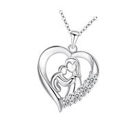 Ailan Collar con colgante de corazón de amor eterno para madre e hijo.