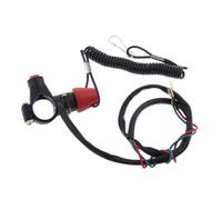 Ailan Cordón de seguridad con interruptor de parada emergencia montado en el manillar para cortacéspedes y vehículos todoterreno. El circuito se cierra al tirar del cordón. Conecta a tierra y detiene