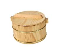 Ailan Cubo de arroz de Para madera gran capacidad. Accesorio cocina versátil y elegante que garantiza durabilidad y longevidad. Cubo arroz Para madera para cocinar al vapor con tapa, Marrón,