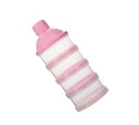 Ailan Dispensador de leche en polvo para bebés, caja de almacenamiento de fórmula desmontable de 4 capas, contenedor organizador de alimentación lavable portátil, Rosa