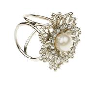 Ailan Elegante broche de hebilla para bufanda con tres flores, hebilla deslizante única, joyería de moda, impresionante porta bufanda con anillo, regalo