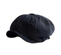 Ailan Elegante gorra de vendedor de periódicos vintage para un aspecto moderno y versátil, cómoda de usar, gorras de algodón para vendedor de periódicos, gorro, Negro, 4XL(61-63cm)