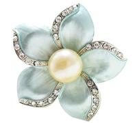 Ailan Impresionante broche de perla simulada, elegante joyería floral de