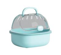 Ailan Jaula portátil para hámster con Botella de Agua, Ideal para Aventuras al Aire Libre, para hámster Enano, Hurones y erizos. Jaula de Viaje Transparente y portátil, Azul, 20x18x16cm