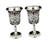 Ailan Mini copa de vino de metal estilo europeo, copa chupito, obra arte decorativa en relieve, estilo vintage encantador, artículos para beber, regalos, artículos para beber, pequeños adornos, plata