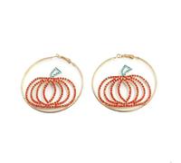 Ailan Pendientes. Pendientes redondos de cristal personalizados, modernos y versátiles, nunca pasan de moda, para Navidad y Halloween, dorado