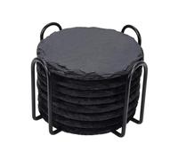Ailan Posavasos con soporte para Elegantes posavasos de pizarra para el hogar, la cocina y el apartamento. Ofrecen una amplia cobertura para bebidas. Decoración para hogar, la oficina, cocina y