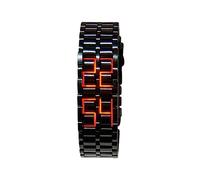 Ailan Reloj para Hombre LED Digital de Moda Pareja Amistad Estilo Retro Mano Reloj de Reloj de Cadena de Acero, Luz roja