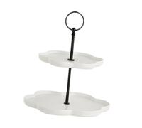 Ailan Soporte para cupcakes reutilizable y resistente, torre de 2 niveles, bandeja para servir, mostrador de cocina, para exhibir postres, galletas y frutas, soporte para cupcakes, frutas, para