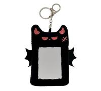 Ailan Soporte para sesión fotográfica KPOP, Funda para Tarjeta portátil, Funda de para Diablo de Felpa estética Bonita, Tarjeta de identificación y Otras Tarjetas, Tarjetero portátil, Negro