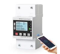 Ailao 220V 63A Contador de corriente wifi tuya Smart Meter con protección contra sobretensiones protección contra bajo voltaje interruptor de circuito wifi teléfono móvil mando a distancia.
