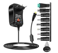 Ailao 30W Cargador Universal Portatil Cargador Universal DC 3V-12V Cargador PortáTil Universal Supply Ajustable Voltage con USB Port with 8 Power Connectors European Plug AC100-240V.