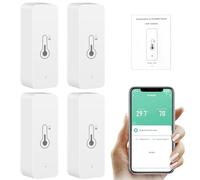 Ailao Termometro Wifi 4Pcs Sensor Temperatura Wifi Tuya Smart Sensor Temperatura sensor de temperatura con APP interior termometer higrometer soporte Alexa.