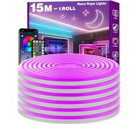 AILBTON 15m Neon Led Strip,Flexible Neon LED Streifen,Control with App/Remote,Multiple Modes,IP65 Outdoor RGB Neon Lights Waterproof,Music Sync Gaming Led Neon Strip Lights for Bedroom Indoor