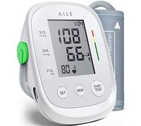 AILE Tensiómetro de Brazo Digital, Medidor Tension Arterial | 2 modos de usuario, Memoria de 99 x 2, Brazalete grande ajustable, Alimentación USB, Funciona con pilas AA
