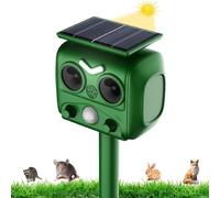 AILEDA Repelente de Gatos, Repelente ultrasónico energía Solar IP66 Impermeable de frecuencia Ajustable para ahuyentar Animales