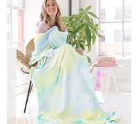 Ailemei Direct Manta colorida de teñido anudado, tamaño Queen/King, mantas de forro polar suave, lindas y divertidas mantas de franela decorativas, para sofá, sala de estar, mantas de felpa cálidas, verde menta