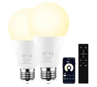 AILEMING Lámpara LED E27 con mando a distancia de 2,4 GHz, bombilla inteligente A60 9 W para dormitorio, calmante, 60 W equivalente a 800 lm, intensidad regulable del 1 al 100 %, 2700 - 6500 K, 2
