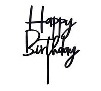 AILEXI 1 Count Acrylic Glitter Cake Decorating Toppers - Happy Birthday WordArt Negro