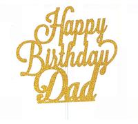 AILEXI A Mano 1 Cuenta Brillo Feliz Cumpleaños Fiesta Tops De Decoración De Pasteles Hechos - Happy Birthday Dad Oro