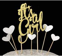 AILEXI Handgemachte 6 Zählt Glitter Baby Dusche Kuchen Dekorieren Topper - IT'S A GIRL Set