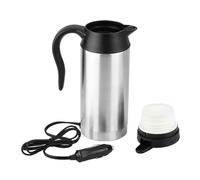 Ailgely 750 Ml, 12 V Encendedor de Cigarrillos de Acero Inoxidable para Automóvil Taza Calentadora, Hervidor de Agua Eléctrico, Termos de Viaje con Luz Indicadora para Hervir en la