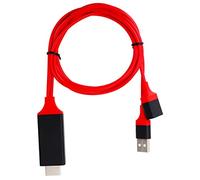 Ailgely Cable Convertidor Compatible con USB a de Alta Definición 1080p para Teléfono Móvil, sin Demora ni Congelación, Plug and Play, Aleación de Aluminio Rojo 2 M/6,6 Pies, Ideal para (Roja)